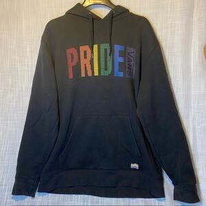 VANS Off the Wall Pride Pullover Black Rainbow Hoodie Mens Large